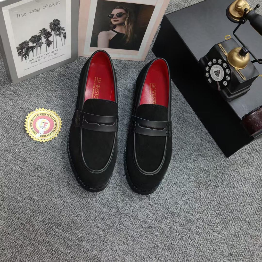 Sapato Camurço Preto Sola Vermelho SCPSV-023