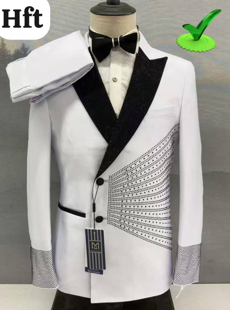 Terno casual Branco e preto social TCBP-008