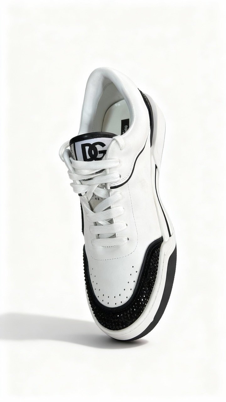 Ténis Dolce & Gabbana branco com detalhes preto TDGCP-025