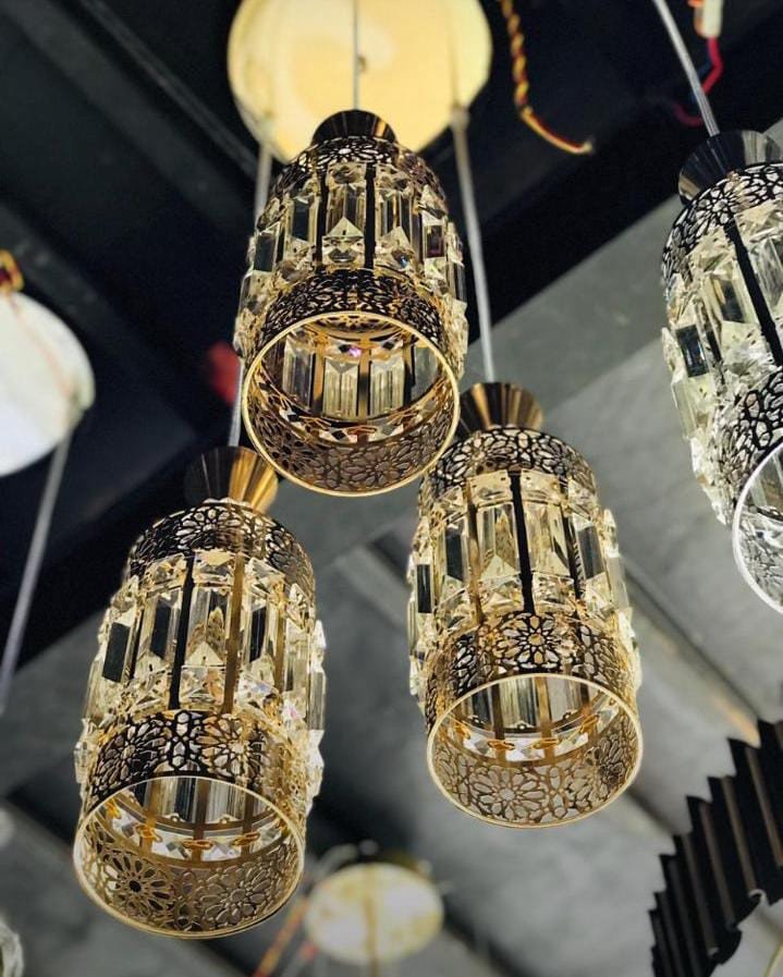 Conjunto de candeeiro para sala dourado Medio CCSDM-030