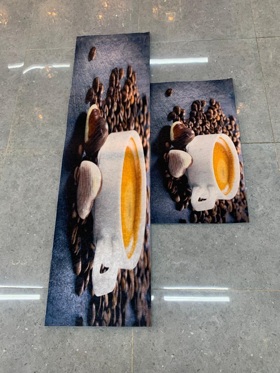 Conjunto de tapete desenho café CTDC-026