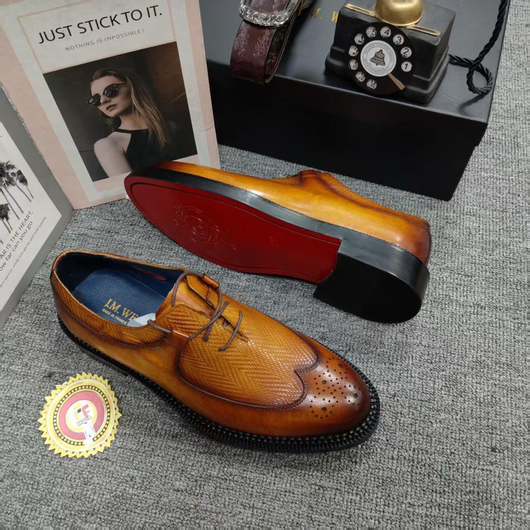 Sapato casual castanho sola vermelha SCSV-006